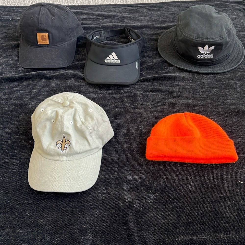 5 hats $10 1st hat $7 each hat after $35 for all 5 hats
